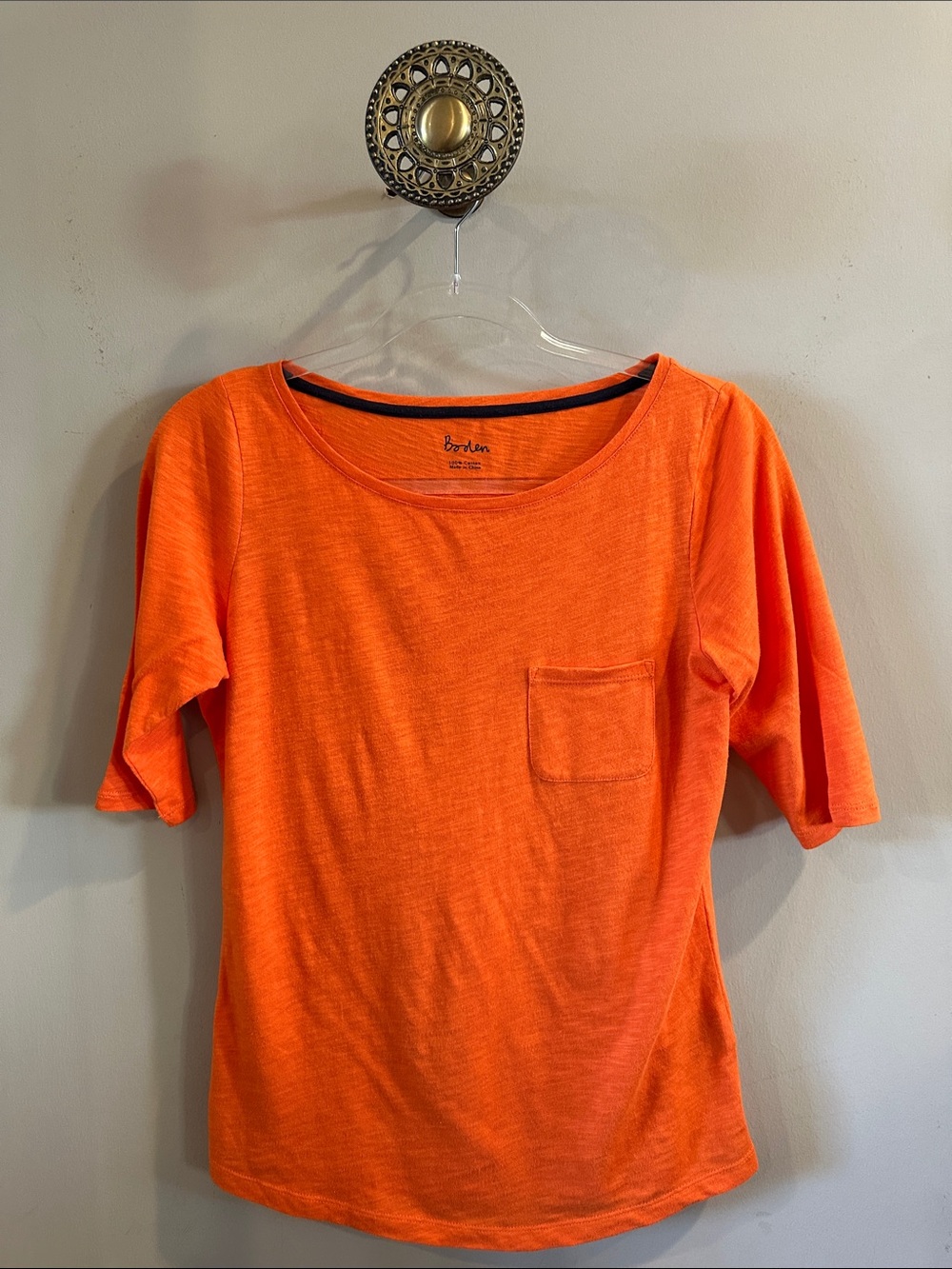 Boden Kids Orange Short Sleeve Pocket Tee